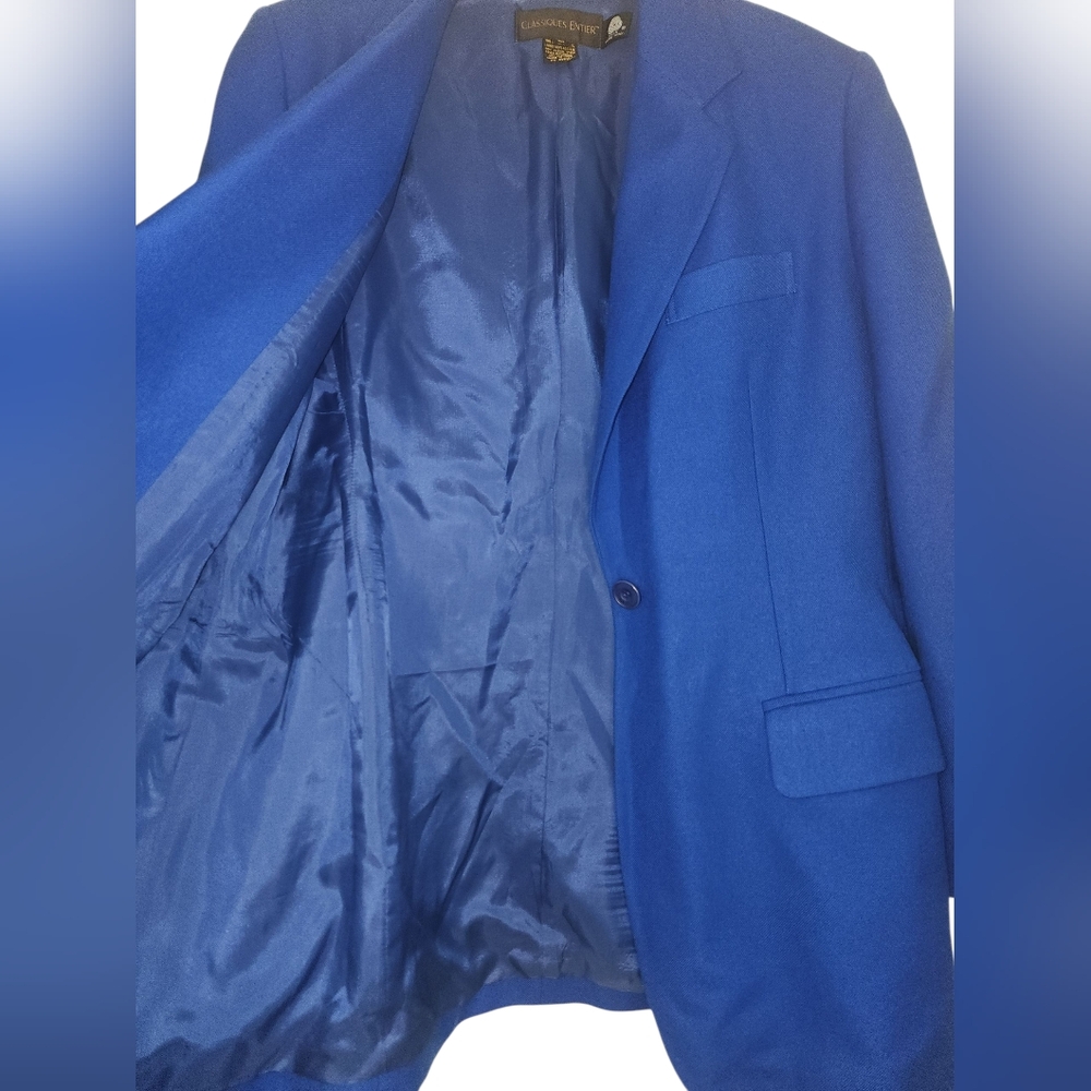 CLASSIQUES ENTIER blue wool blazer, size M, women's - Picture 4 of 5